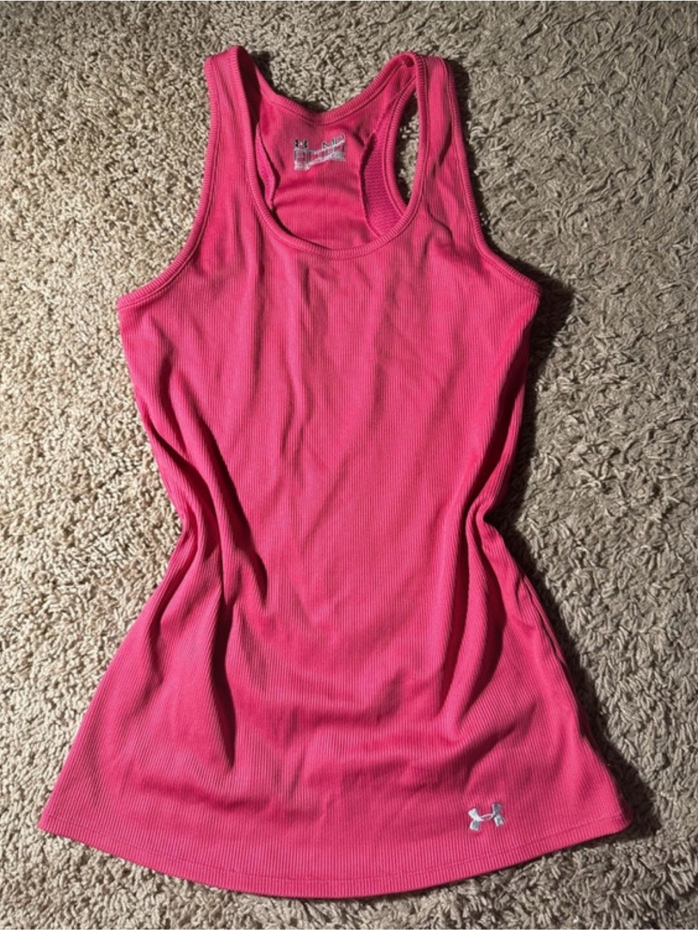 Under Armour Hot Pink Ribbed Racerback Tank